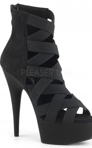 Pleaser - DELIGHT-600-24 svarta sandaler