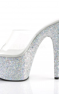 Pleaser - ADORE-701LG Hologram Glitter Mules Shoes