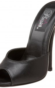 Pleaser - Domina 101 Black Leather slip-on shoes